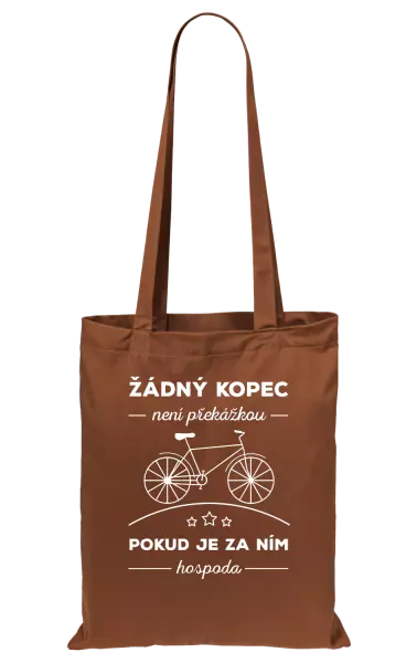 Látková taška Žádný kopec není překážkou, pokud je za ním hospoda