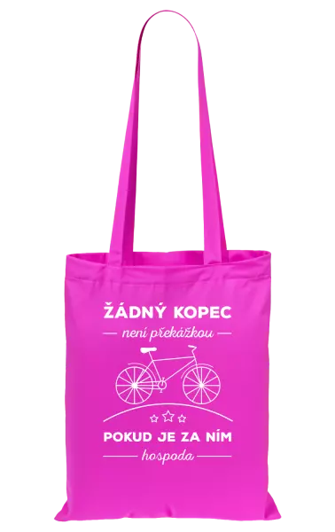 Látková taška Žádný kopec není překážkou, pokud je za ním hospoda
