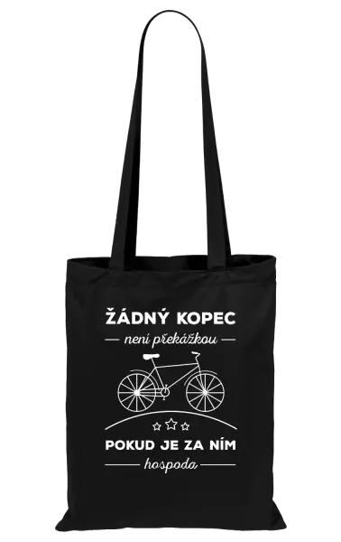 Látková taška Žádný kopec není překážkou, pokud je za ním hospoda