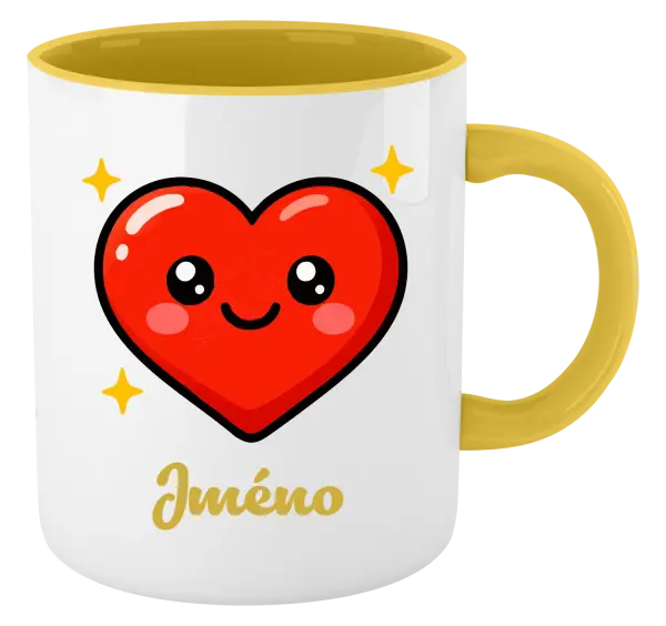 Hrnek Srdíčko se jménem