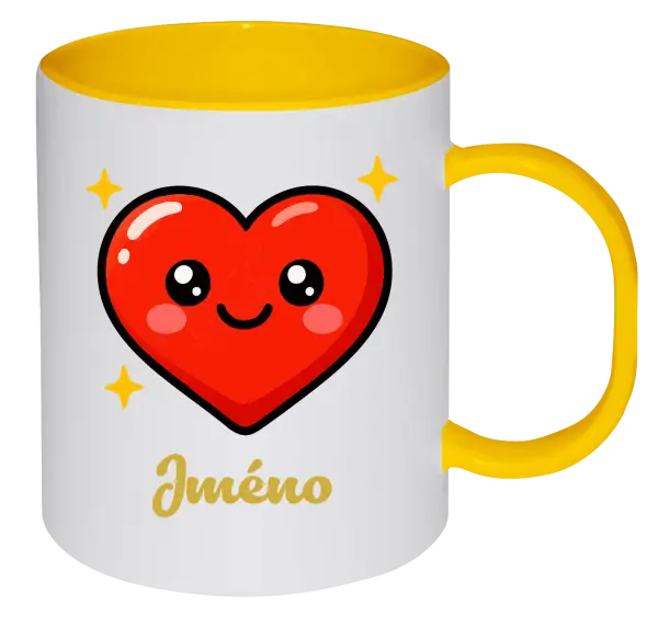 Plastový hrnek Srdíčko se jménem