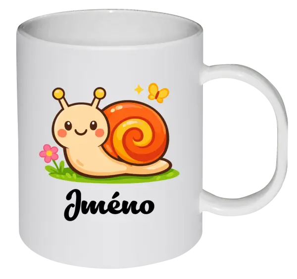 Plastový hrnek Šneček se jménem