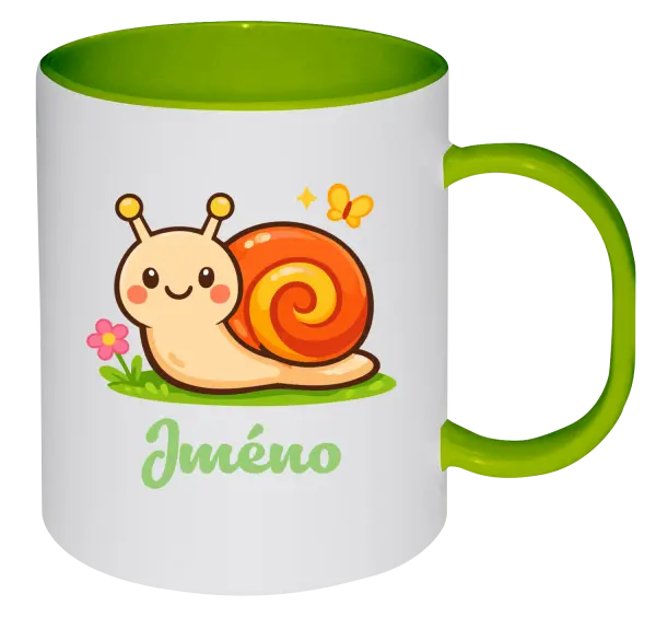 Plastový hrnek Šneček se jménem