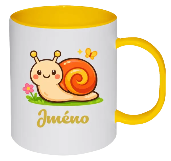 Plastový hrnek Šneček se jménem