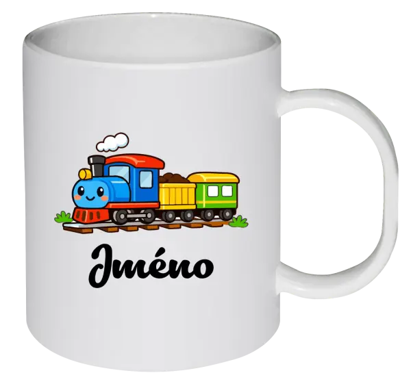 Plastový hrnek Vláček se jménem