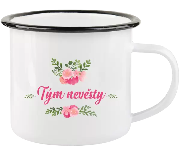 Plecháček Tým nevěsty - růžové květiny