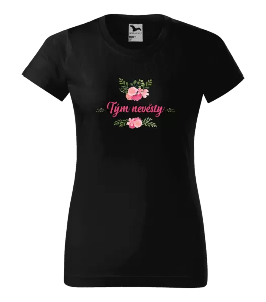 Dámské tričko Tým nevěsty - růžové květiny