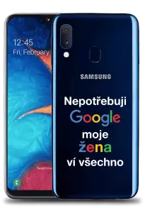 Kryt Samsung A20e Nepotřebuji Google, moje žena ví všechno