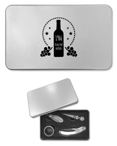 Sada k vínu plechová Kvalitní ročník