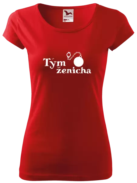 Dámské tričko Tým ženicha s koulí