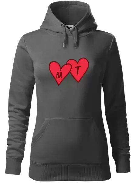 Dámská mikina Iniciály v srdíčku se jmény