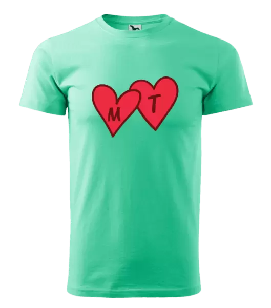 Pánské tričko Iniciály v srdíčku se jmény