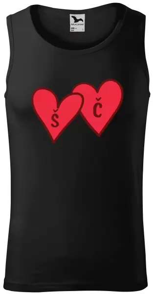 Pánské tílko Iniciály v srdíčku se jmény