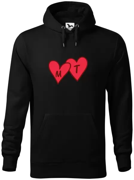 Pánská mikina Iniciály v srdíčku se jmény