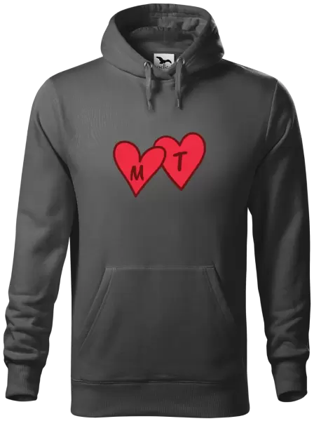 Pánská mikina Iniciály v srdíčku se jmény