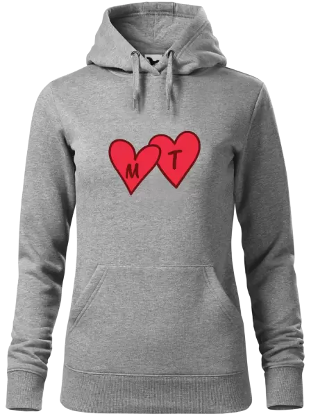 Dámská mikina Iniciály v srdíčku se jmény