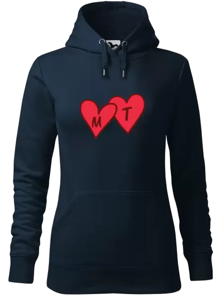 Dámská mikina Iniciály v srdíčku se jmény
