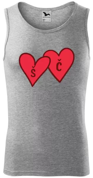 Pánské tílko Iniciály v srdíčku se jmény