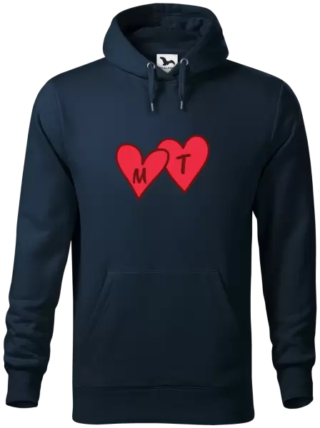 Pánská mikina Iniciály v srdíčku se jmény