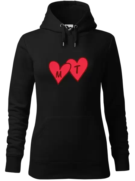 Dámská mikina Iniciály v srdíčku se jmény