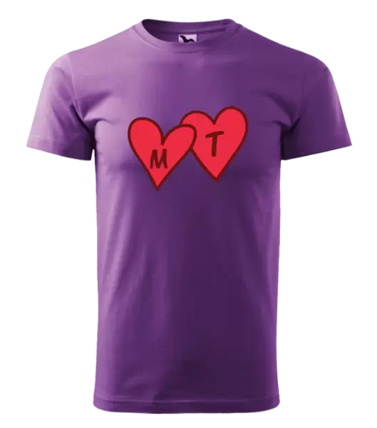 Pánské tričko Iniciály v srdíčku se jmény