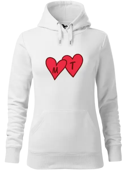 Dámská mikina Iniciály v srdíčku se jmény