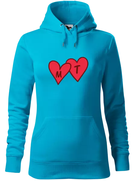 Dámská mikina Iniciály v srdíčku se jmény