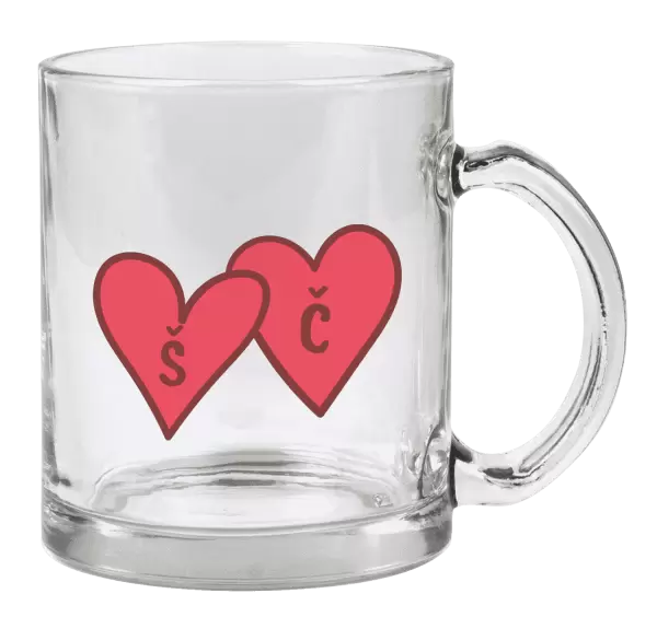 Hrnek Iniciály v srdíčku se jmény