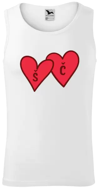 Pánské tílko Iniciály v srdíčku se jmény