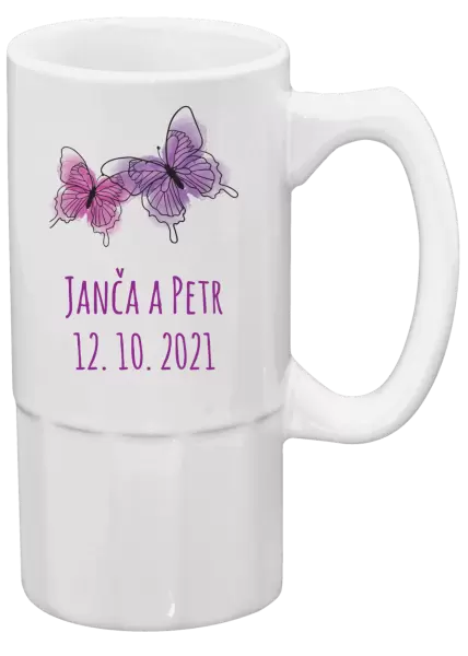 Půllitr Motýlci se jmény