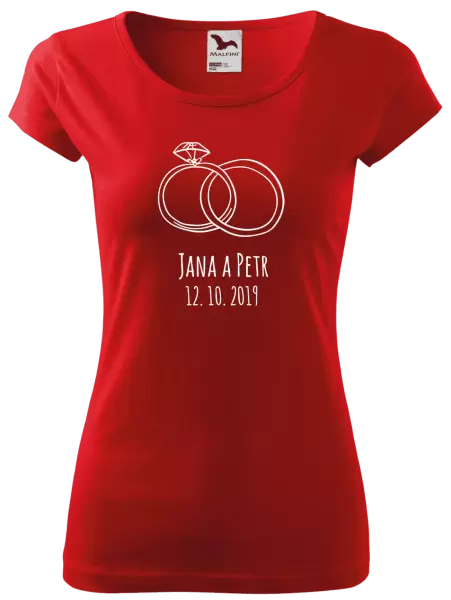 Dámské tričko Prsteny se jmény