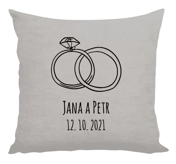 Polštář Prsteny se jmény