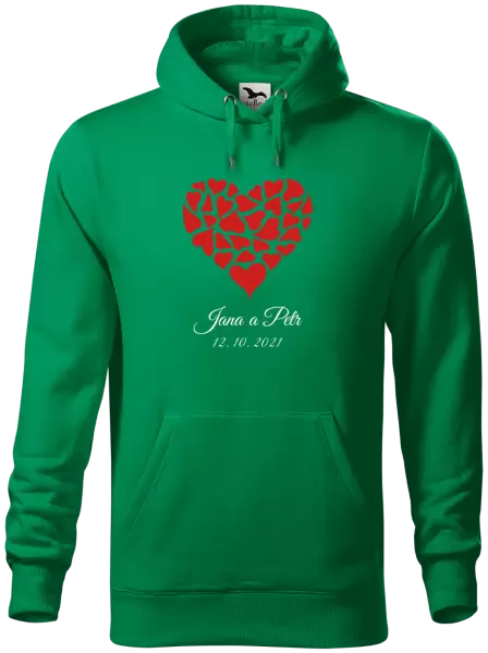 Pánská mikina Srdce se jmény
