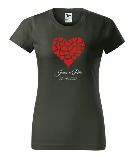 Dámské tričko Srdce se jmény