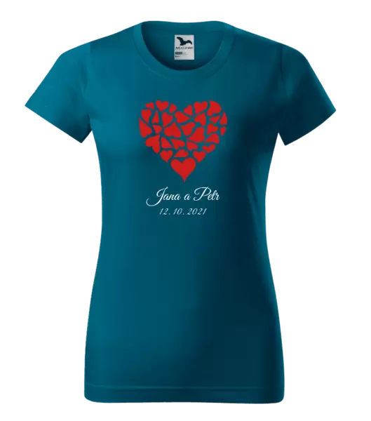 Dámské tričko Srdce se jmény