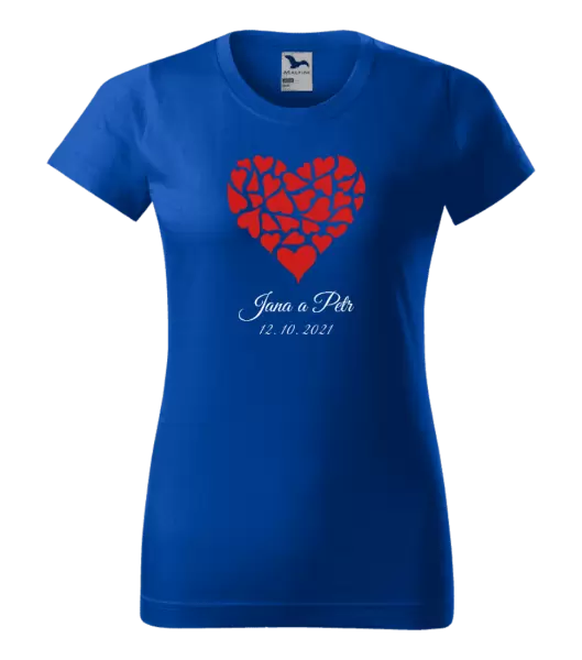 Dámské tričko Srdce se jmény