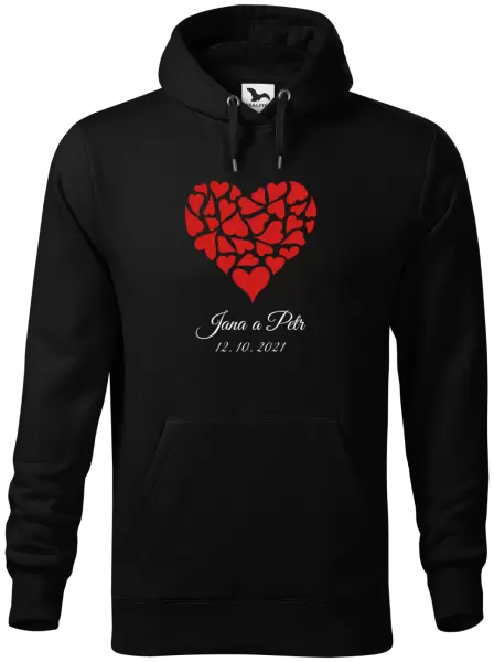 Pánská mikina Srdce se jmény