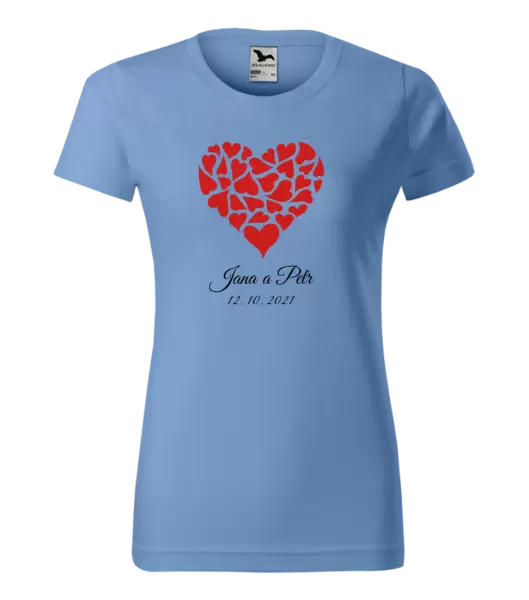 Dámské tričko Srdce se jmény