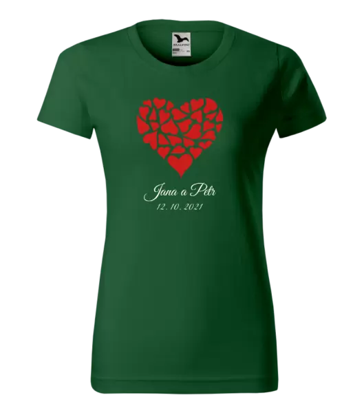 Dámské tričko Srdce se jmény