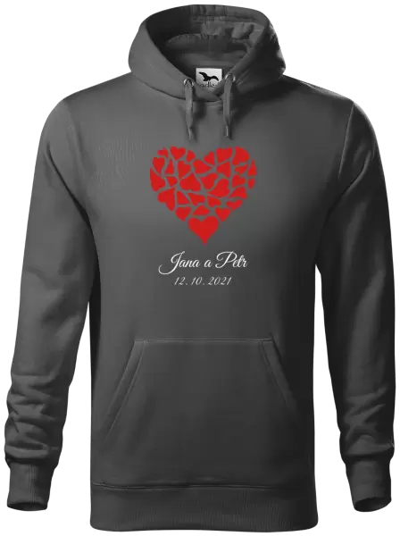 Pánská mikina Srdce se jmény