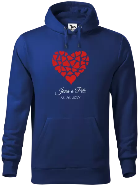 Pánská mikina Srdce se jmény
