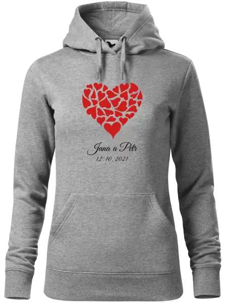 Dámská mikina Srdce se jmény