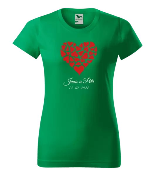Dámské tričko Srdce se jmény
