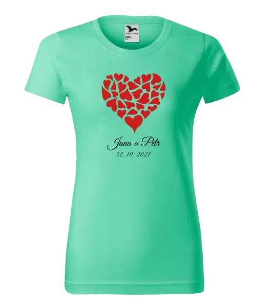 Dámské tričko Srdce se jmény