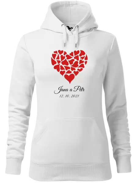 Dámská mikina Srdce se jmény