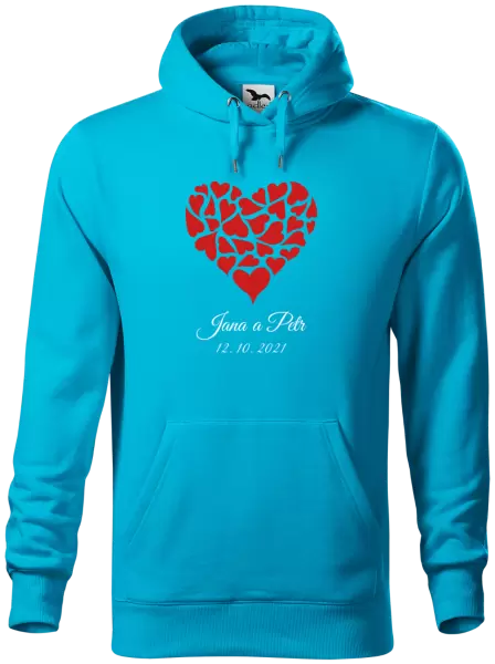 Pánská mikina Srdce se jmény