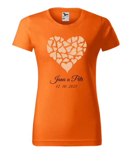 Dámské tričko Srdce se jmény