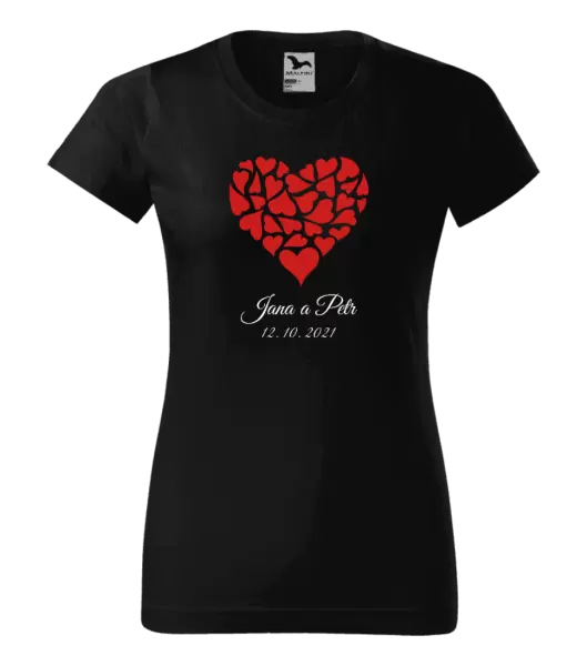 Dámské tričko Srdce se jmény