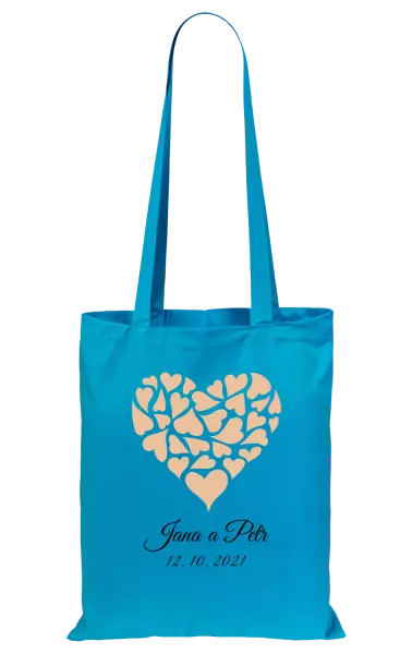 Látková taška Srdce se jmény