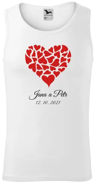 Pánské tílko Srdce se jmény